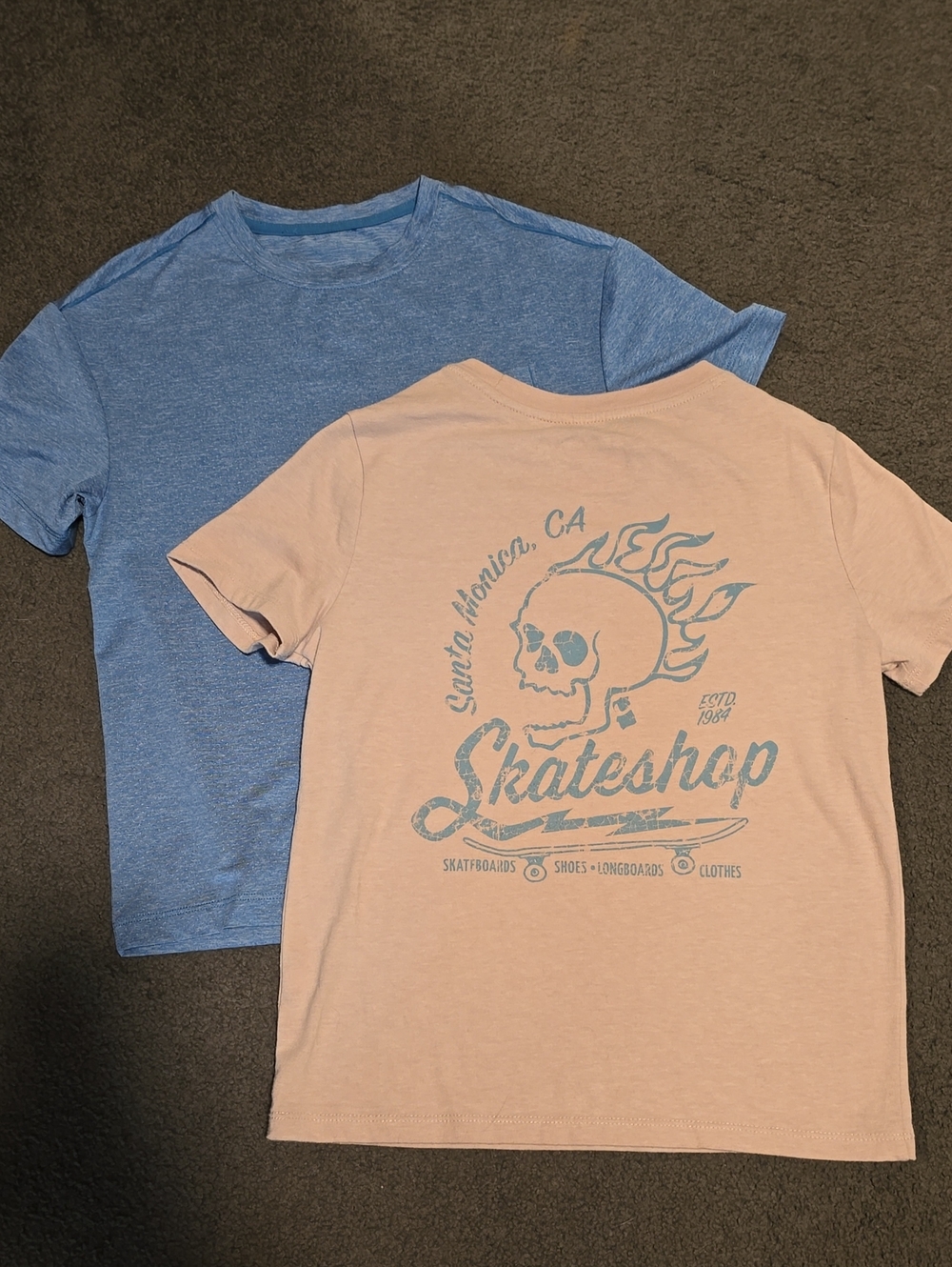 Cat & Jack Peach Graphic Tee with Blue Heather Tee